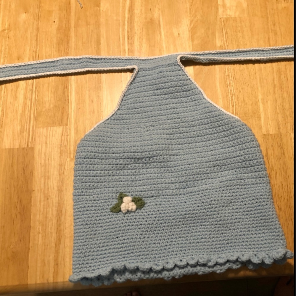 Crop halter top- Hand crocheted - size M